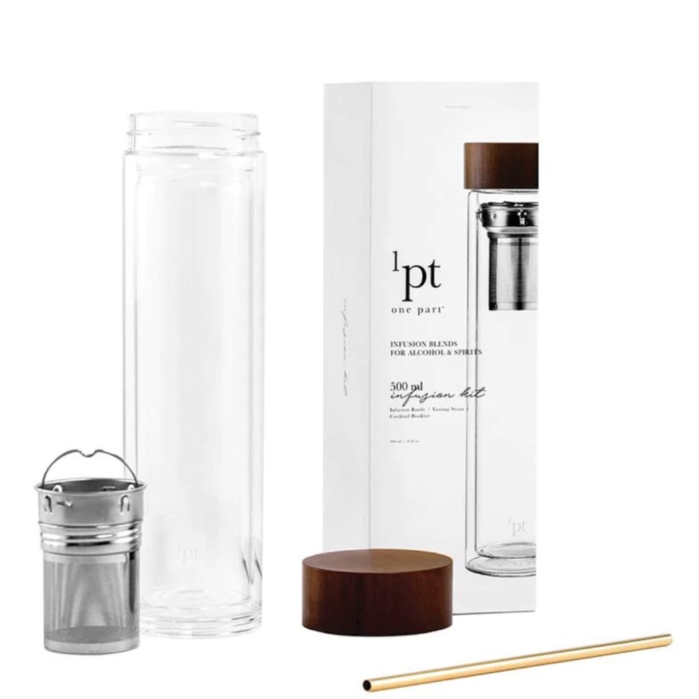 One Part infusion kit. Blends for alcohol and spirits. Cocktail infusion bottle